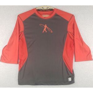 Nike Mens Swingman Pro Combat Long Sleeve Dri Fit Shirt‎ XXL Red Black
